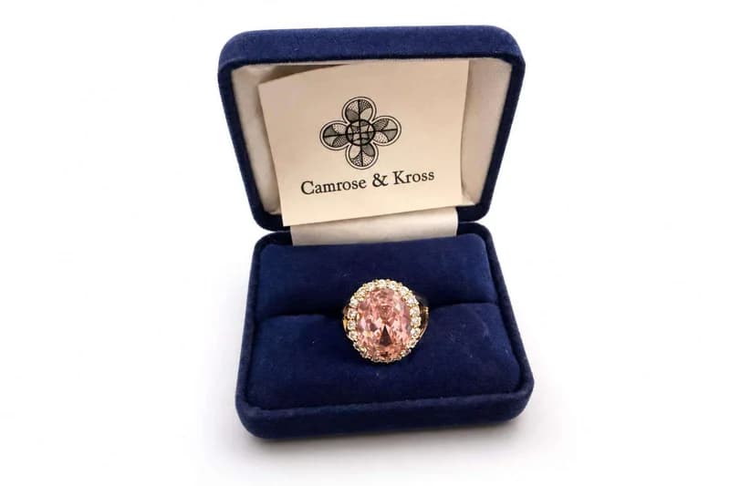 Camrose & Kross Jackie Kennedy pink oval halo cocktail ring with box