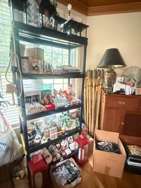 Black metal 5-tier open shelving unit