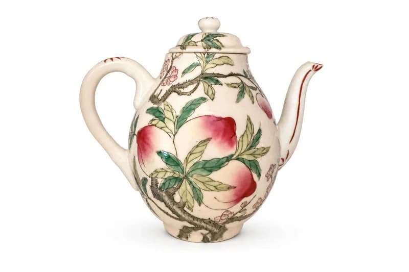 Famille Rose Porcelain Peach Teapot